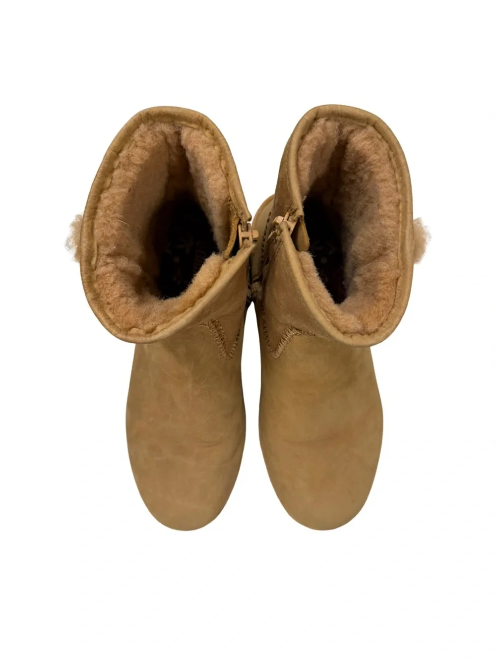 OLUKAI Pa'ina Hulu Waterproof Leather Shearling Winter Boots Tan Women's Size 6